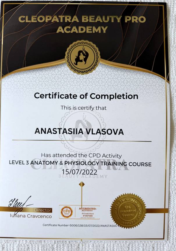 Level 3 Anatomy & Physiology certificate